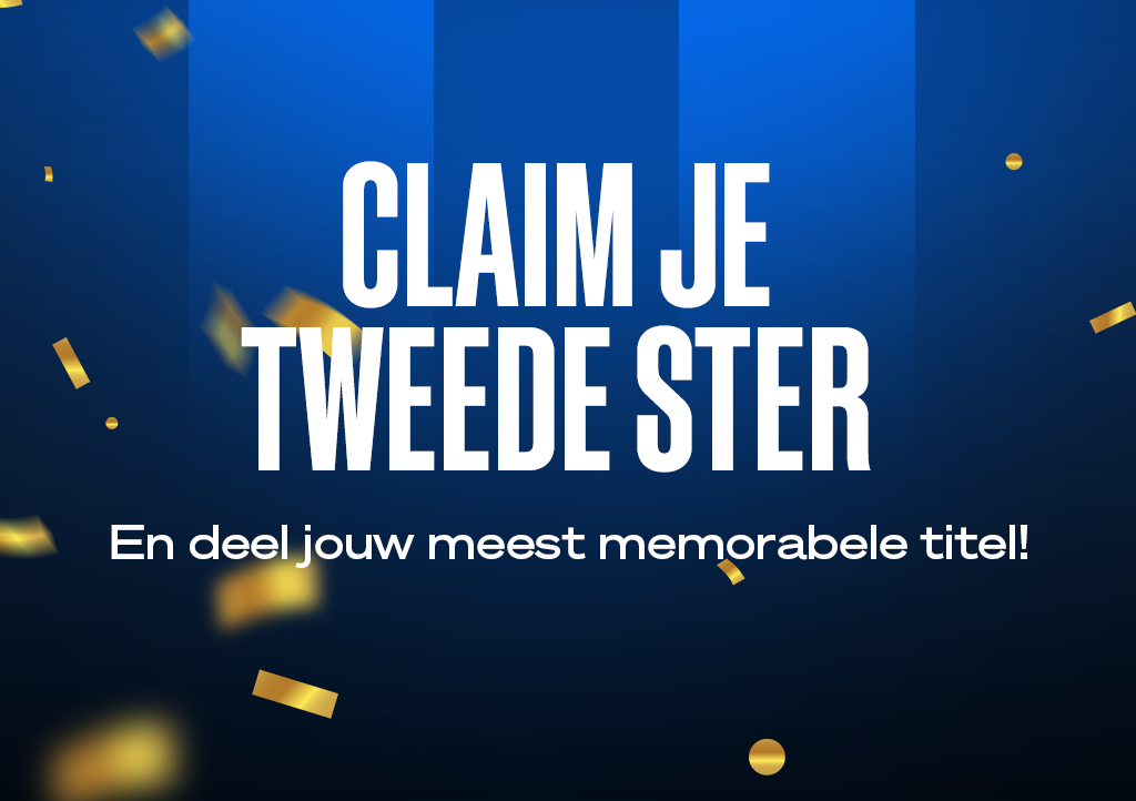 Gouden ster aan een diepblauwe sterrenhemel